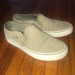 olive green slip on vans!
